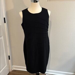 Calvin Klein Black Ribbed Sleeveless Sheath Dress